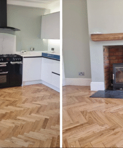 Alternative view of Brown Branch Oak 18mm Herringbone Wood Floor | 0.78 Sq. M Pack Coverage