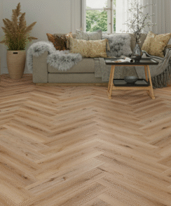 Alternative view of Camberely Oak Herringbone 5mm LVT SPC Floor | 2.36 Sq. M Pack Coverage
