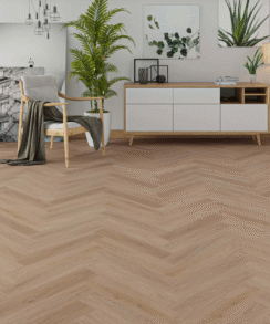 Funtik Brown Oak 6.5mm Herringbone LVT SPC Floor | 2.05 Sq. M Pack Coverage