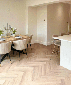 Alternative view of Funtik Brown Oak 6.5mm Herringbone LVT SPC Floor | 2.05 Sq. M Pack Coverage