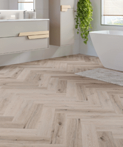 Sunderland Oak Herringbone 5mm LVT SPC Floor | 2.36 Sq. M Pack Coverage