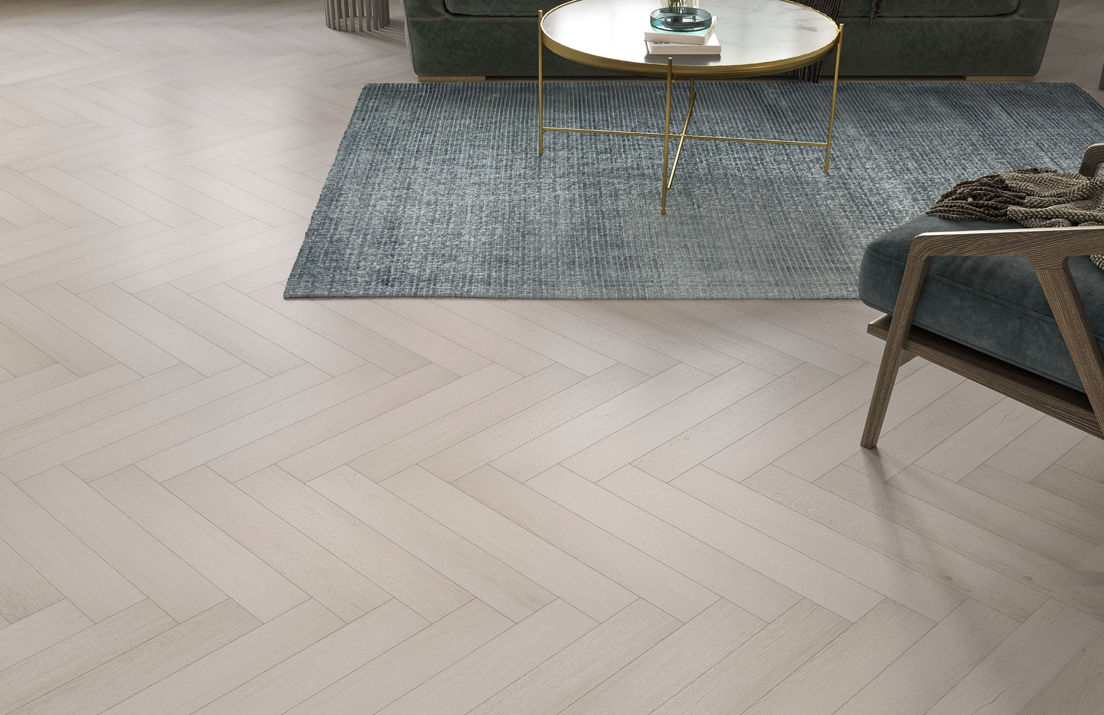 Light Grey 8mm Herringbone Laminate Floor | 1.8m² Pack Coverage