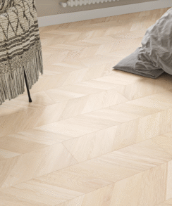 Light Brown Oak 8mm Chevron Laminate Floor | 1.8m² Pack Coverage