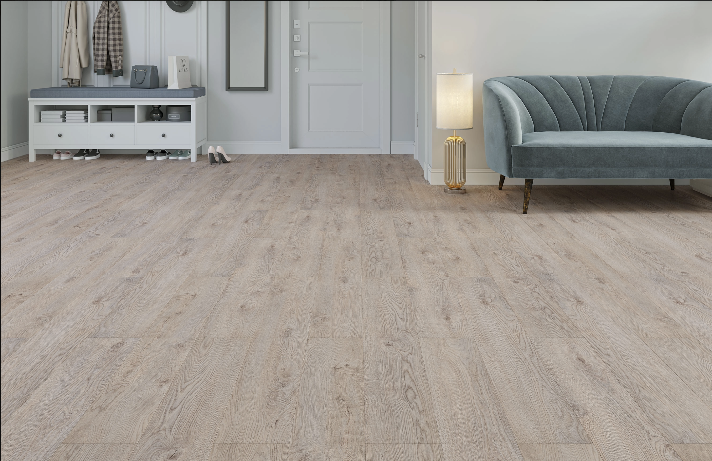 Cool Beige Oak 12mm  Laminate Floor | 1.35m² Pack Coverage