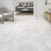 White Grey Oak 8mm Chevron Laminate Floor | 1.8m² Pack Coverage