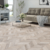 Beige & Brown Oak 8mm Chevron Laminate Floor | 1.8m² Pack Coverage