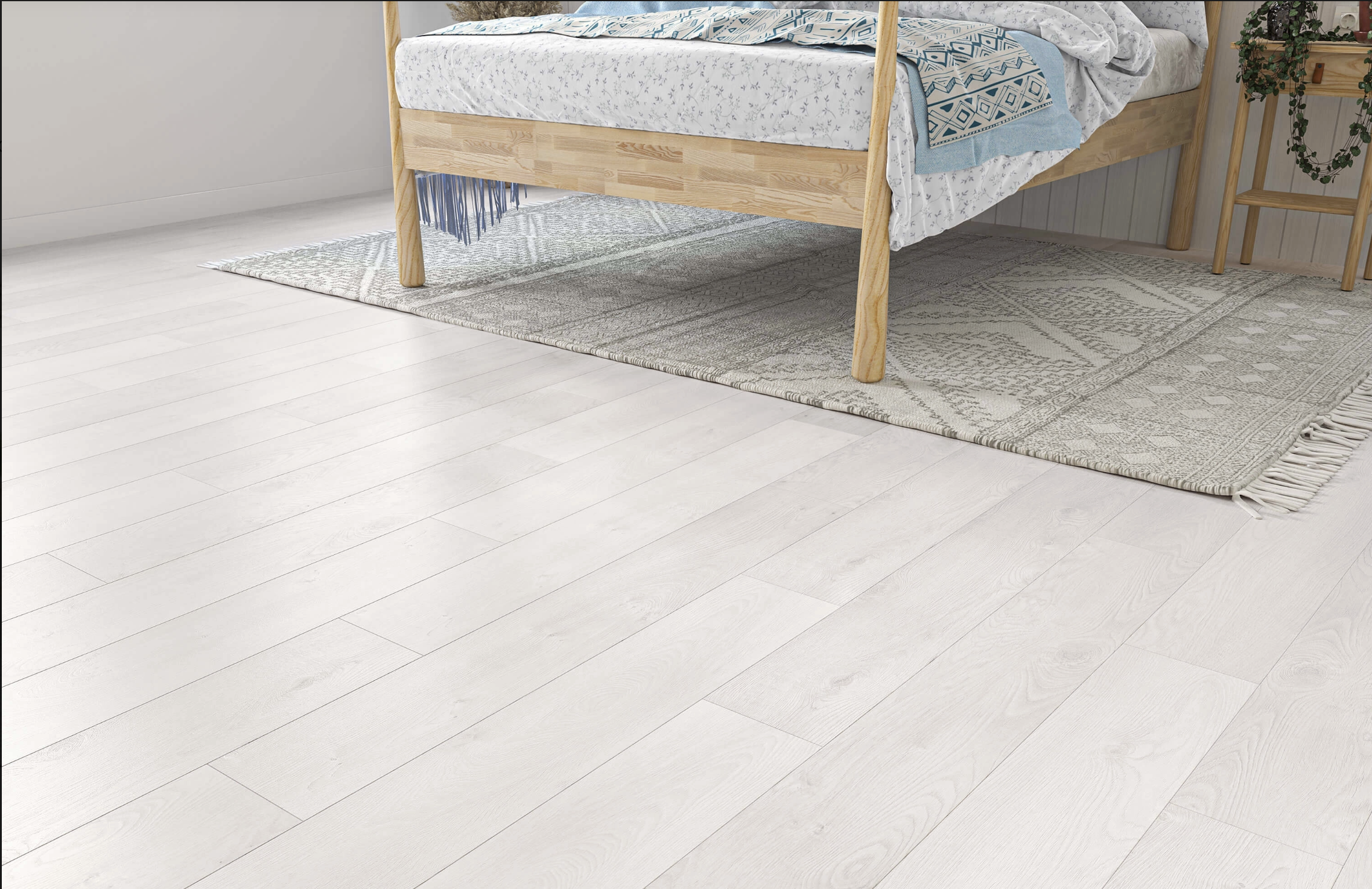 White Grey Oak 12mm  Laminate Floor | 1.35m² Pack Coverage