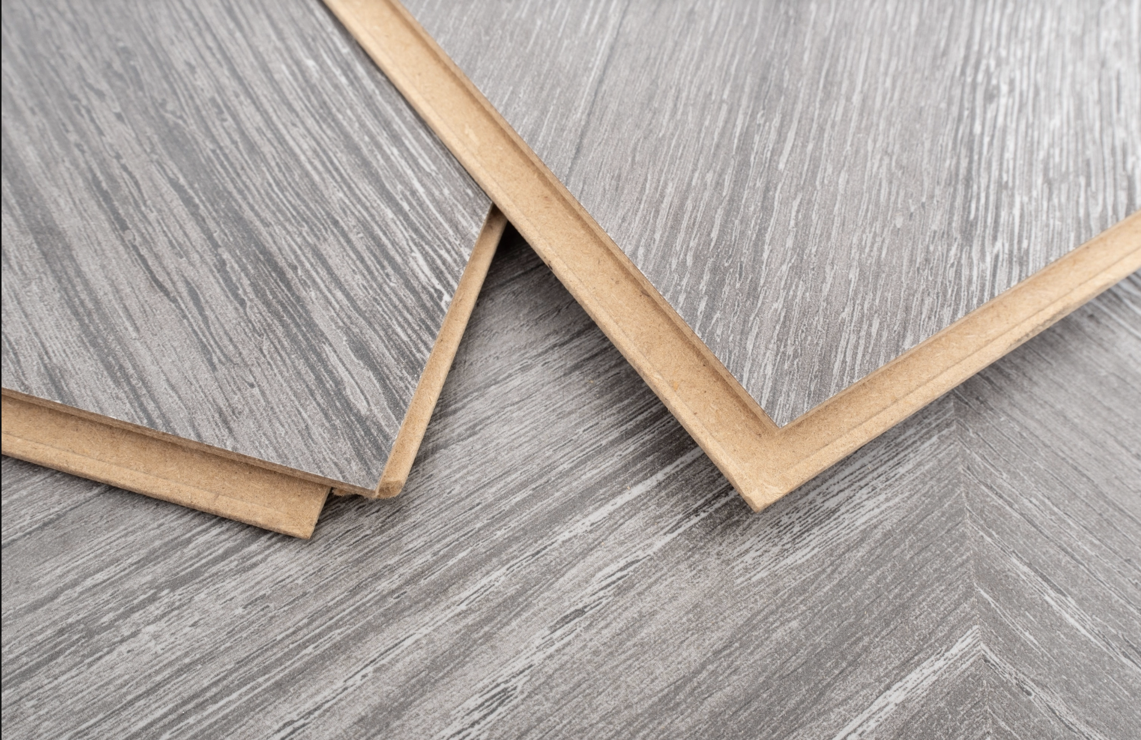 Grey Oak 8mm Chevron Laminate Floor | 1.8m² Pack Coverage